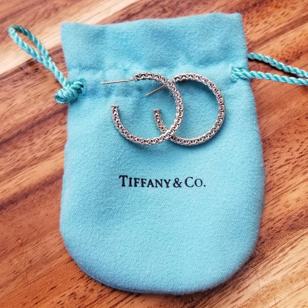 Tiffany & Co. 1 inch Somerset Mesh Weave Hoops